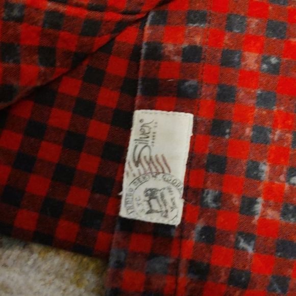 Silver snapdown Western style Buffalo plaid distressed show shirt. - Picture 5 of 7